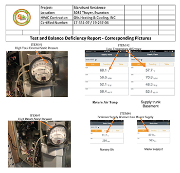 GV's Heating's playbook includes customer-friendly results of testing and measuring their systems.