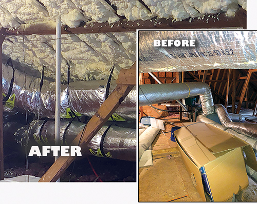 Crossway Before and After Shots of the Nichley attic ducting