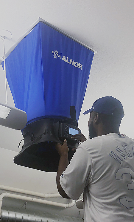 Using an air balance hood helps you discover air leakage from ducts