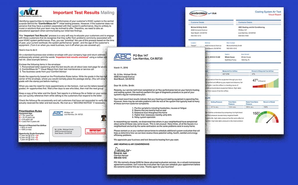ComfortMaxx Reports are tools Canco uses to build leads and close sales.