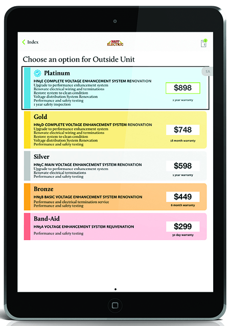 Flat rate pricing software on and iPad