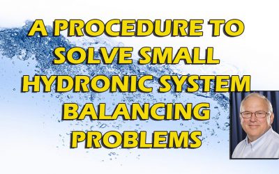 A Procedure to Solve Small Hydronic System Balancing Problems