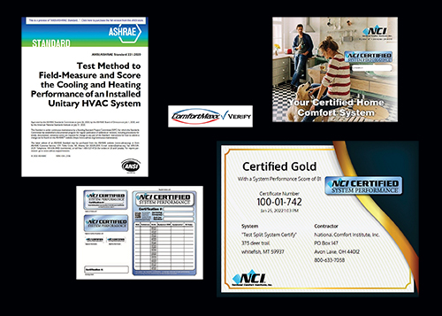 The "proof" you provide customers showing they have a certified high-performance HVAC system