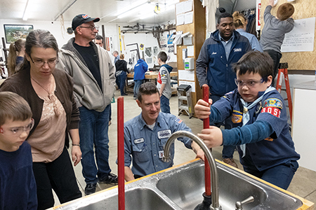 Community involvement with both the local cub and scout organizations