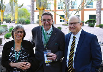 During the High-Performance HVAC Summit in Scottsdale in April 2022, Rob Falke takes a break to pose with Patty and Bill Kennihan of Kennihan Plumbing and Heating, Valencia, PA.