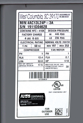 All custom air upgrades begin with capturing name-plate data.