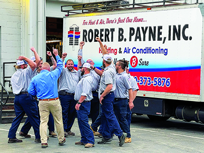 Robert B. Payne installers fabricate sheet metal on every residential job site.