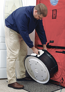 Blower door testing is often a prerequisite for a duct renovation