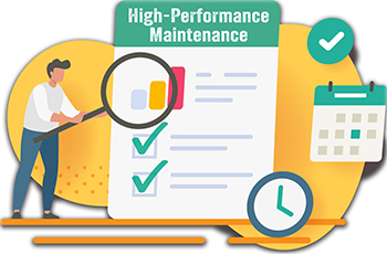 Graphic shows high-performance HVAC maintenance agreement checklist