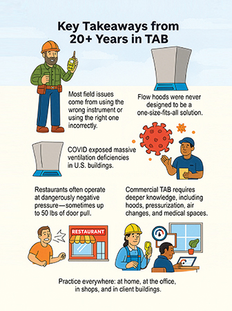 Infographic showing Scott fielder's 20+years of testing, adjusting, and balancing experience.
